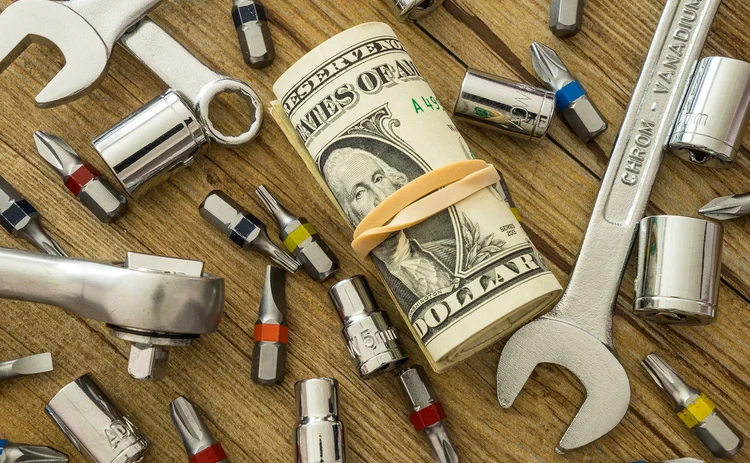 Photo of money and tools