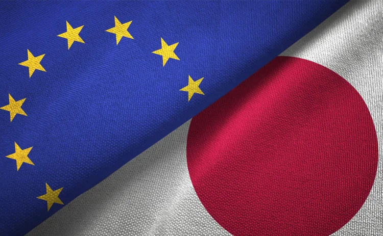 EU and Japan flags