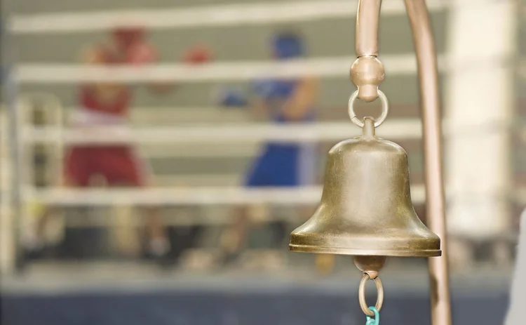 Boxing ring and bell