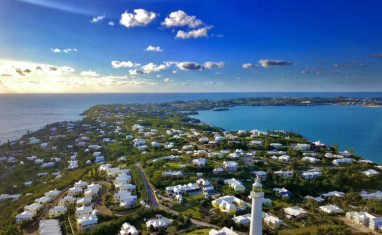Aerial view of the island of Bermuda